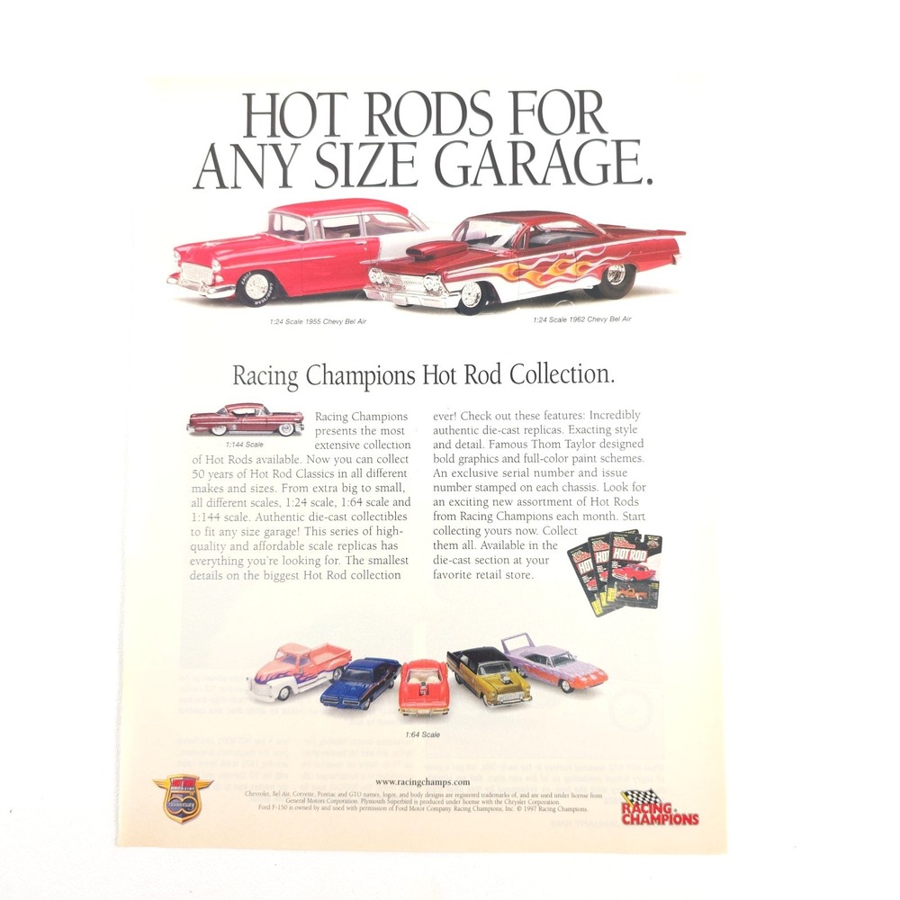 Racing Champions Hot Rod Collection Print Ad 2000s Diecast Collector Display